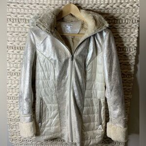 Soft and shiny VENUS Silver and Cream Women's Jacket